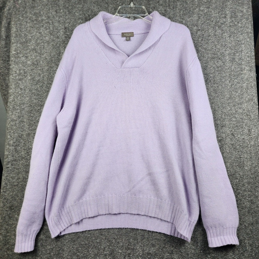 Avon Celli Cashmere Sweater Women 3XL Purple Shawl Neck Pullover Made in Italy